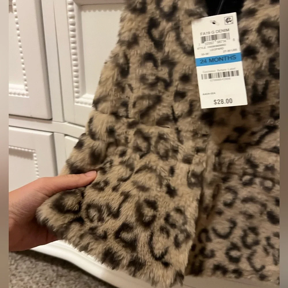 Leopard Print Faux Fur Vest 24M NWT